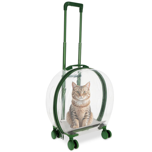 MiMu Transparent Bubble Pet Carrier with Wheels